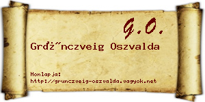 Grünczveig Oszvalda névjegykártya